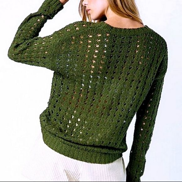 ⭐Host Pick⭐ Olive Open Knit Sweater - Picture 2 of 4